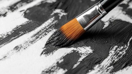 Fototapeta premium Artist brush in sketch composition background
