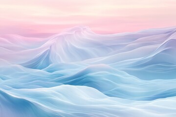 Obraz premium Serene landscape of soft pastel waves creating a dreamy atmosphere