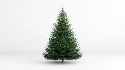 Fototapeta premium Lush Green Christmas Tree Standing Tall Against a Plain Background
