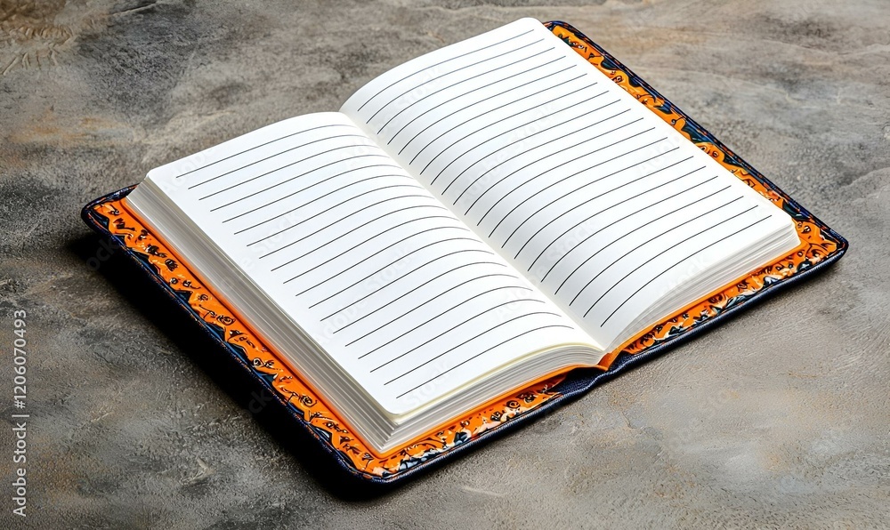 Poster minimalist notebook page, a clean white page with neat lines, adorned with vibrant doodles and cheer