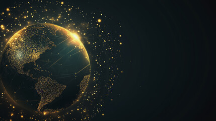 Obraz premium Abstract background with Colorful circle lines. Digital future technology . Abstract business connection of lines from nodes innovation of communication in the network.