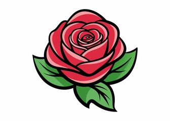 red rose isolated on white