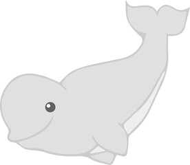 Cute beluga whale cartoon