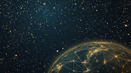 Obraz premium Abstract background with Colorful circle lines. Digital future technology . Abstract business connection of lines from nodes innovation of communication in the network.