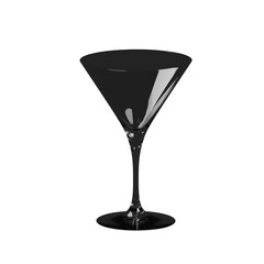 Empty glass 3D render isolated on transparent background, PNG