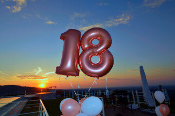 Balloons for eighteenth birthday party