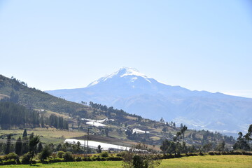 Cayambe volcano, the third highest peak in Ecuador
