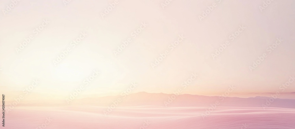 Poster minimalist design with a soft gradient from pale pink to beige, illuminated gently with soft light f