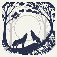  wolf-howl-mandala An intricate mandala with symmetrical patterns, perfect for art, décor, and meditation projectile