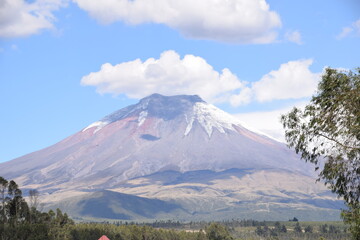 Cotopaxi, an active volcano and the second highest mountain peak in Ecuador