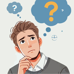 a boy is thinking vector