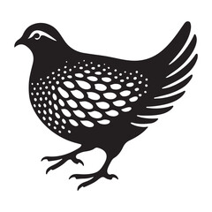 Detailed Quail Bird Silhouette Illustration