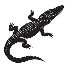 Detailed Alligator Silhouette Vector Illustration