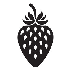 Classic Strawberry Silhouette Vector Illustration