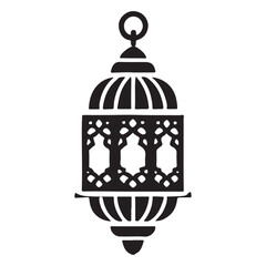 Ornate Hanging Lantern Silhouette Illustration