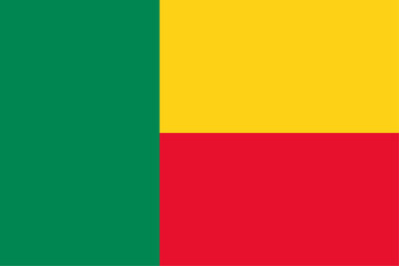 Benin flag original color and proportions