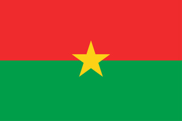 Burkina Faso flag original color and proportions