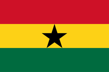 Ghana flag original color and proportions