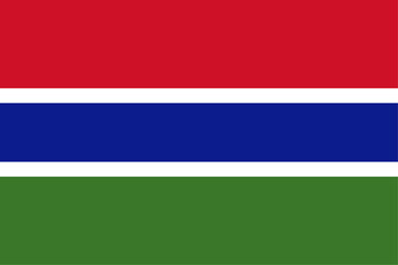 Gambia flag original color and proportions