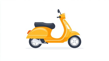 Bright Yellow Scooter Illustrating Joyful Urban Transportation and Freedom