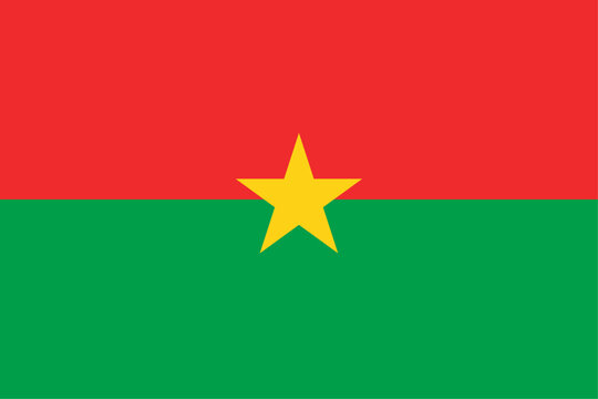 Burkina Faso flag original color and proportions