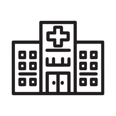 Hospital and medical health care Clinic Building icon silhouette vector illustration