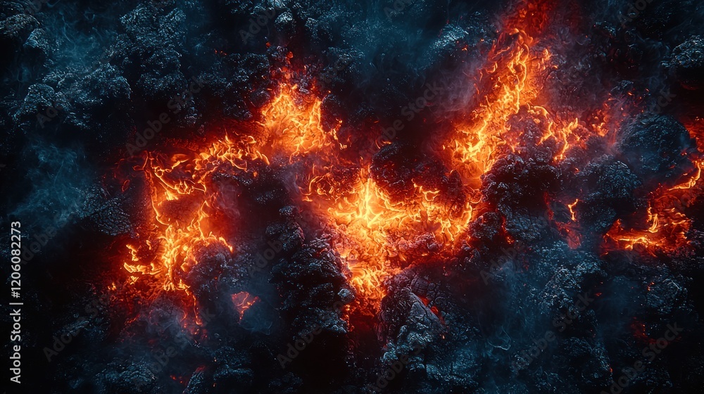 Wall mural cosmic firestorm: abstract swirling energy in deep space