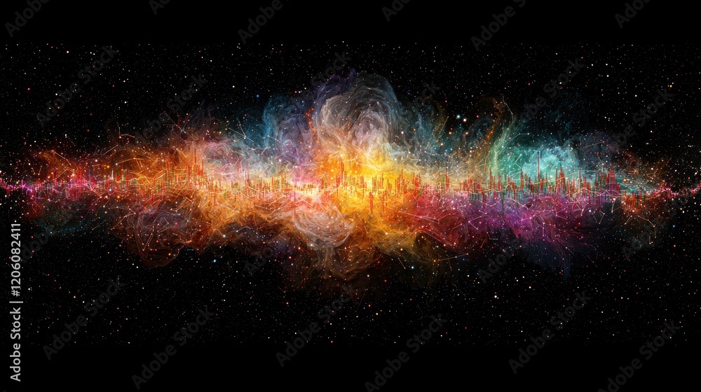 Canvas Prints cosmic nebula swirls in a universe of vibrant colors and starlit dust