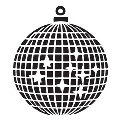 Silhouette Illustration of a Disco Ball