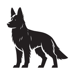 Fototapeta premium Silhouette Illustration of a German Shepherd Dog