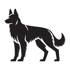 Silhouette Illustration of a German Shepherd Dog