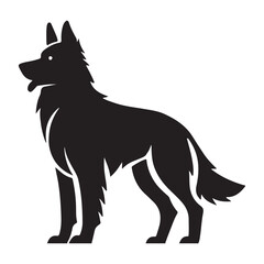 Majestic German Shepherd Dog Silhouette Illustration