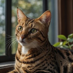 Portrait of beautiful cat exploring. A cat looking out of a window with raindrop.International Cat Day
anatolian cat


