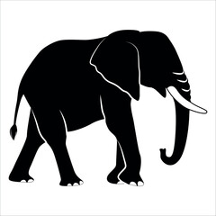 Fototapeta premium Animal Elephant silhouette vector illustration
