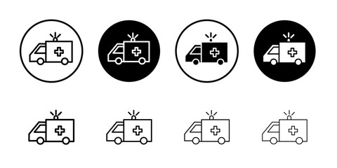 Ambulance icon Thin line art isolated
