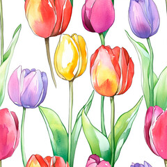 Fototapeta premium seamless watercolor floral abstract colorful wallpaper