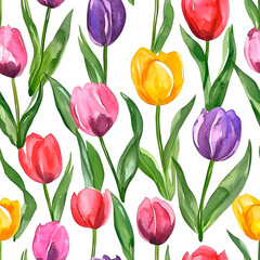 Naklejka premium seamless watercolor floral abstract colorful wallpaper 
