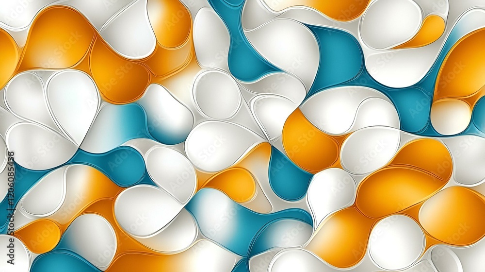 Poster dynamic abstract design, a vibrant interplay of shapes and colors creating an energetic visual exper