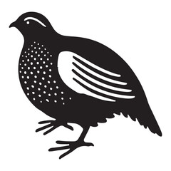 Another Silhouette Illustration of a Quaint Quail