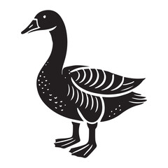 Silhouette Illustration of a Domestic Goose