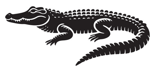 Silhouette of an Alligator Reptile