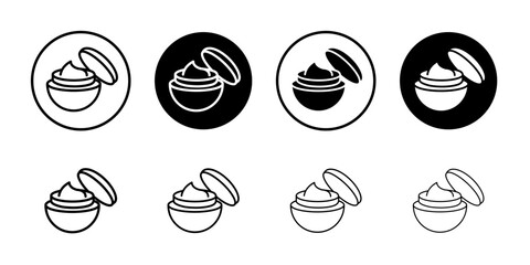 Cream jar icon Thin line art isolated