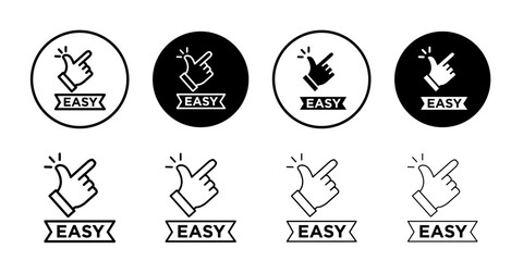 Easy icon Thin line art isolated