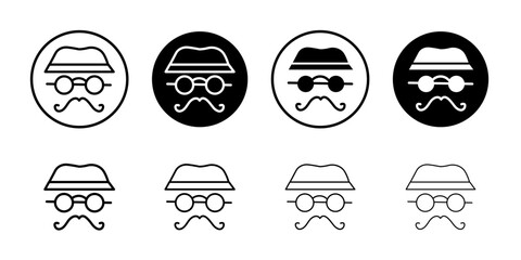 Gentleman icon Thin line art isolated
