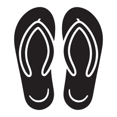 Stylish Silhouette Flip-Flops Summer Icon Design