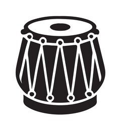 Traditional Indian Tabla Drum Musical Instrument Silhouette