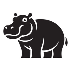 Hippo Silhouette Vector Illustration for Wildlife and Zoo Designs