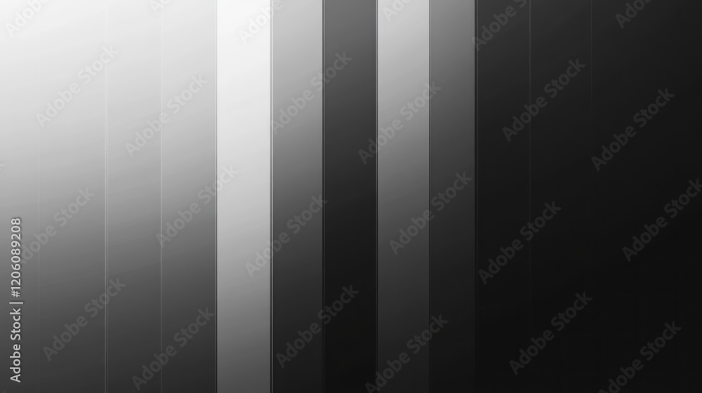 Poster monochromatic gradient from dark to light shades of grey, sleek and minimalist style, lit with soft,