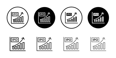 Obraz premium IPO Initial public offering icon Thin line art isolated