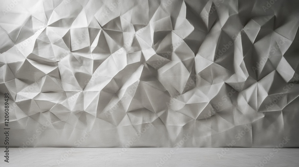 Aufkleber monochromatic light gray backdrop with soft shadows, minimalist geometric patterns in the center, il